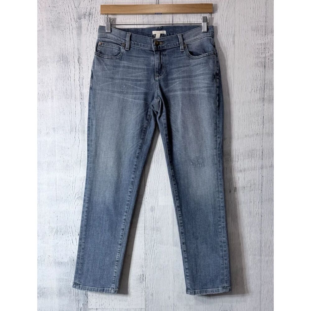 Eileen Fisher Distressed Ankle Jeans Stright Low Rise Womens 2P (Fit 29"x27.5")